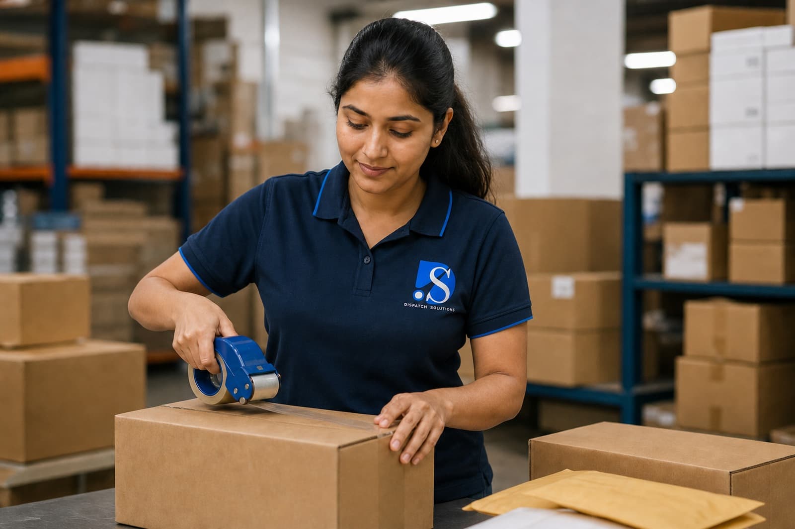 Dispatch associate handling eCommerce parcels