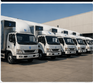 Dispatch Solutions branded truck fleet ready for bulk B2B consignments
