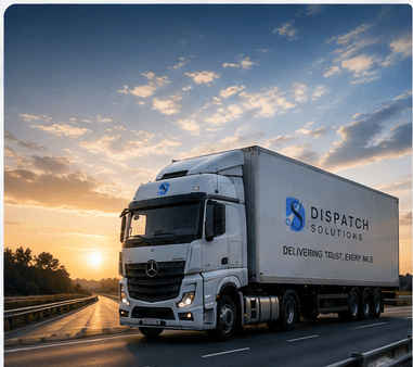 Dispatch Solutions branded freight truck on highway