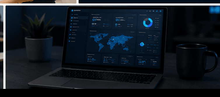 Dispatch Solutions logistics analytics dashboard on laptop