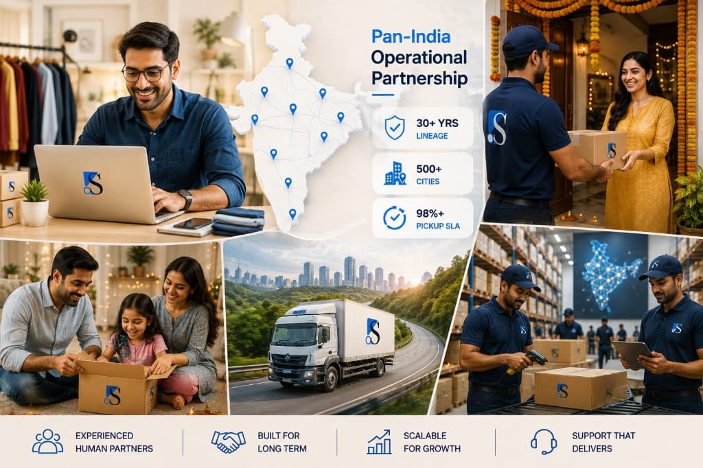 Pan-India Operational Partnership — 30+ years lineage, 500+ cities, 98%+ pickup SLA