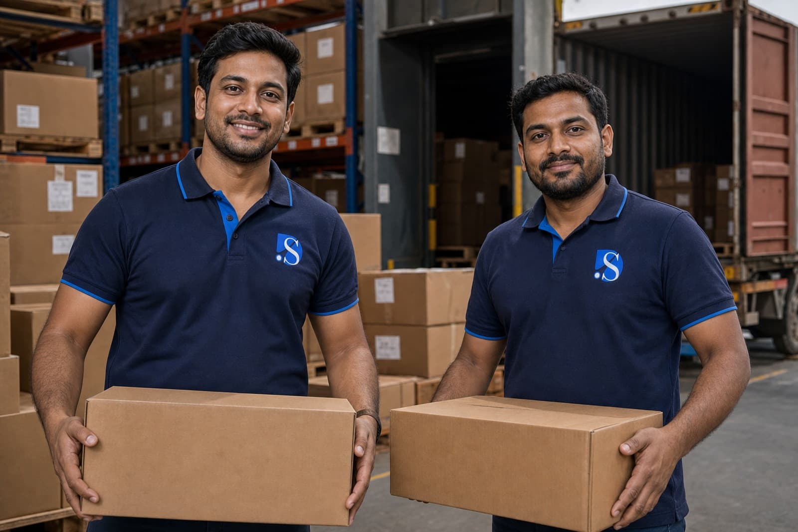Dispatch crew moving bulk B2B consignments