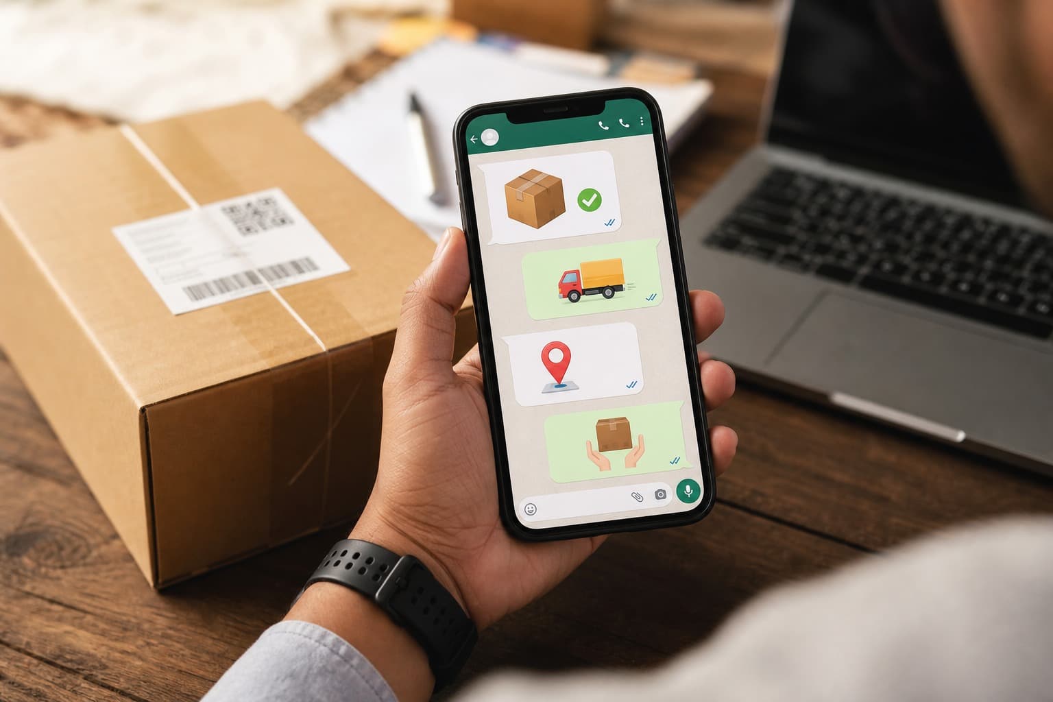 Buyer chat confirmations and tracking on mobile
